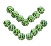 15 Piezas Cuentas Redondas de Sandía de Plástico Verde | Estilo Creativo, Impresión Realista, Ligero y Fácil de Ensartar, para Bisutería de Verano y Bricolaje