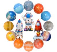 15 Piezas Cumpleaños Globos Espaciales, 4D Globos Cohete Astronauta, Decor Fiesta Cumpleaños Espacial Infantil, Astronautas Cumpleañosdecor Niños (Globo Sistema Solar)