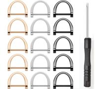 15 piezas de anillos en D con tornillo de , anillos en D para bolsos, soporte para bolsos de con 1 destornillador, accesorios para manualidades, llaveros y bolsos