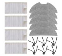 15 piezas de aspiradora aptas para Eureka E20 para Evo Plus Robot Vacuum Accesorios, 4 filtros HEPA, 5 almohadillas de microfibra lavables, 6 cepillos de limpieza de borde lateral, piezas de vacío