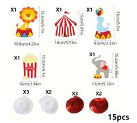 15 Piezas de Decoración de Pared en de Animal, Elefante, y Mono, Adornos para Fiestas Adecuados para Baby Showers y Infantiles - Guirnalda Colgante de Papel