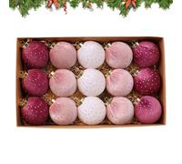 15 Piezas de decoración rústica flocada para - de árbol de Navidad, Bolas de Terciopelo robustas, decoración navideña Especial, Accesorio Festivo confiable para Pasillo, SCH