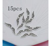 15 Piezas de Espaciadoras, Cuentas de Flores, Plateadas Antiguas, Dijes de para Hacer Joyería, Accesorios para Pulseras y de Joyería
