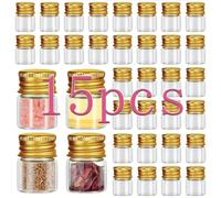 15 Piezas de Recipientes de Viaje Reutilizables de Plástico Transparente de 5ml, Ideales para Polvo, , Loción, Jabón Facial, Crema, y Gel de Ducha