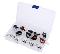 15 Piezas de Selección de Dedos de Metal de Vida Larga para Guitarra, bajo, Ukelele - Aliviar el Cansancio del Dedo y el Dolor - Ajuste Ajustable, Caja de Almacenamiento Incluida