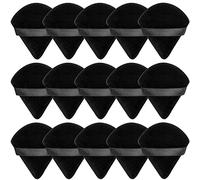 15 piezas de soplo de maquillaje en polvo de algodón puro en polvo de terciopelo cara ultra suave lavable cuerpo polvo soplo para polvo suelto cuerpo cosmético base esponja maquillaje herramienta (negro)