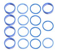 15 piezas Espaciadores de Potencia de Manillar de Bicicleta, 3 5 10 MM | Aleación de Aluminio, Ajuste de Altura y Stack, Azul, para Bicicletas de Ruta y Recorridos Largos