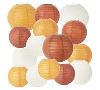 15 Piezas Farolillos de Papel Colgantes Linternas de Papeles Decorativas para Decoración para Bodas Decoración Rústica Decoración de Otoño