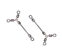 15 Piezas Giratorias de 3 Vías Giratorias de Pesca de Cobre 4# 28 Kg de Tensión Rotación Flexible Línea Rápida Conexión de Plomo para Aparejos de Pesca Líderes Configuración de Aparejos (4#)