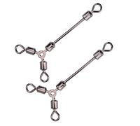 15 Piezas Giratorias de 3 Vías Giratorias de Pesca de Cobre 4# 28 Kg de Tensión Rotación Flexible Línea Rápida Conexión de Plomo para Aparejos de Pesca Líderes Configuración de Aparejos (12#)