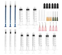 15 Piezas Jeringuilla, 1ML 3ML 5ML 10ML Juego de Jeringuilla Plastico, Jeringa con Aguja Roma y Tapa de Aguja, Jeringa Dosificadora de Líquidos Reutilizable para Alimentar Mascotas, Laboratorio