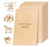 15 Piezas Madera Contrachapada, Madera de Balsa Fina, Tablero Madera, 200 X 300 X 2mm, para Bricolaje, Proyecto de Artesanía, Decoración, Grabado Con, Proyectos de Láser