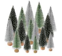15 Piezas Mini Árboles de Navidad Artificiales 5 Tamaños Mini Arbolitos de Navidad Mini Árbol de Navidad Pequeño de Mesa para Bricolaje Decoración de Navidad Escritorio (3 Colores)