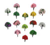 15 Piezas Mini Árboles Modelo de Paisaje para Maquetas y Dioramas | Adorno de Micropaisaje, Material Plástico y Espuma, Color Realista, para Escuela, Trenes y Proyectos