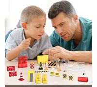 15 Piezas Mini Señales de Trafico, Mini Barricada de Tráfico Juguetes, Miniatura Juguetes Señales de Tráfico, Juguetes de Tráfico Conos Navidad Decoración de Casa de Muñecas para Niños