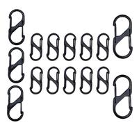 15 Piezas Mosquetones Pequeños en S, 3 Tamaños-50mm/40mm/32mm, Doble Apertura de Resorte, Hebilla de Mosquetón de Bloqueo de Anillo en S, Gancho Doble para Senderismo, Pesca, Camping