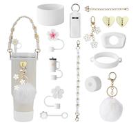 15 Piezas para Stanley Cup Accesorios,para Stanley Cup Accesorios Set,Funda Pajita para Stanley Cup, Accesorios Set Colgante para Stanley Cup para 800-1100ml para Stanley Cup Accesorios