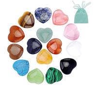 15 Piezas Piedras en Forma de Corazón Piedras de Cristal 20mm Pequeña Piedra Natural para Manualidades, Decoración/Artesanía Regalo de Recuerdo, Amuleto Lucky Stones- Multicolor