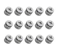 15 piezas plateadas de 12 mm de diámetro cabeza de metal conector de leva para muebles, muebles, levas de conexión para muebles, accesorios de 12 mm (plateado)