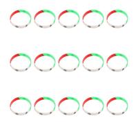 15 Piezas Pulsera Italiana de Silicona, Muñequera Deportiva | Colorido Motivo Patriótico, Ajuste Ceñido y Cómodo, para Eventos Deportivos, Torneos y Aficionados