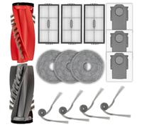 (15 piezas) Saros 10R Kit de accesorios y repuestos para Roborock Saros 20, Saros 10R, Qrevo CurvX, 2 cepillos giratorios, 4 cepillos laterales, 3 bolsas para polvo, 3 filtros HEPA, 3 mopas
