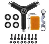 15 piezas Skate Tools Multi-función portátil Skateboard Y-Tool accesorio | Juegos de herramientas de skate todo en uno con accesorios de skateboard con llave hexagonal, para Longboard Skate Scooter
