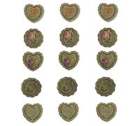 15 Piezas Snacks Dentición de Galletas de Heno Timothy | Biscuit, Formas Corazón y Redonda, Fácil de Guardar, Pequeño y Ligero, para Roer y Salud Dental Estilo Aleatorio