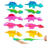 15 Piezas Tirachinas Dinosaurios Juguetes,Para Dedos de Dinosaurio Voladores Extensibles Los Volador Goma Liberan el Estrés Regalos Niños,Fiesta Juguete,Caucho Divertidos y Niñas,Color Aleatorio