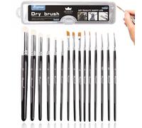 15 pinceles de pintura en miniatura, pinceles de pintura de detalles finos para pintura acrílica al óleo, acuarela, juego de pinceles profesionales con recipiente para pintura en miniatura de modelo