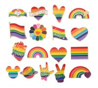15 pines de orgullo, broches de arco iris, pin gay esmaltado, broches de solapa LGBTQ, insignias de bandera de corazón para ropa, mochila, sombrero, accesorios, decoración del mes del orgullo, regalo