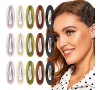 15 pinzas ovaladas de 3.15 pulgadas para el pelo con forma de gota de agua, pasadores de pelo de resina de elipse, pinzas de pelo vintage, accesorios decorativos de metal para peinar el cabello grueso