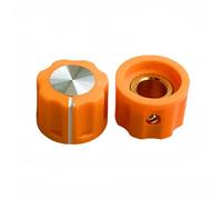 15 pomos de plástico para amplificador de guitarra de 16 x 12 mm, ajuste de volumen de DVD HIFI, efector, agujero interior de 6,4 mm (naranja)