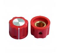 15 pomos de plástico para amplificador de guitarra de 16 x 12 mm, ajuste de volumen de DVD HIFI, efector, agujero interior de 6,4 mm (rojo)