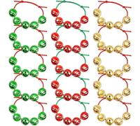 15 Pulseras De Cascabeles Navideños De Colores Surtidos, Pulseras Navideñas Ajustables con Cascabeles De Metal para Regalos De Fiesta.