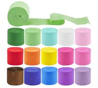 15 Rollos Papel Pinocho Colores Papel Crepe 4.5cm x 25m Decorativo Serpentinas para Resaltar Fiestas Adecuados para Cumpleaños Fiestas Navidad Halloween Carnaval Bodas y Proyectos de Bricolaje