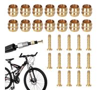 15 Set Inserto Conector Oliva,Freno Disco Inserto Conector Oliva,Manguera Bicicleta Inserto Oliva,Inserción Conexión Latón Oliva Freno para Shimano BH59 Repuesto de Bicicleta(Oro)