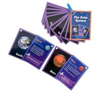 15 Tarjetas con temática Espacial para niños, Tarjetas de Aprendizaje de Vocabulario en inglés de Doble para, educación en hogar, Espacio Educativo centelleante