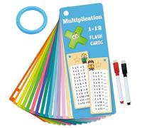 15 tarjetas de multiplicación matemáticas reutilizables para niños, herramienta de aprendizaje borrable y duradera para educación temprana, entrenamiento escolar y práctica en casa Nzd284 (azul, 10 x