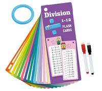 15 tarjetas reutilizables para división de matemáticas para niños, herramienta de aprendizaje borrable y duradera para educación temprana, entrenamiento escolar y práctica en casa Nzd285 (morado, 10 x