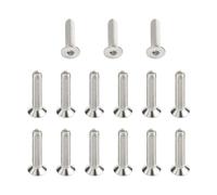 15 tornillos M8, accesorios de armario, tornillos de acero inoxidable, tornillos hexagonales interiores, tornillos de cabeza avellanada para máquinas, pernos M8, tornillos roscados reversibles,