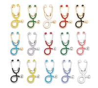 15 Uds broches coloridos médico enfermera estetoscopio alfileres esmaltados chaquetas bolsa joyería botón mochila ropa solapa Pin estetoscopio broche
