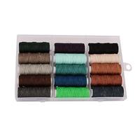 15 Uds. De hilo de coser encerado for reparación costuras cuero, caja tejer, poliéster, juego 0,45mm/0,8mm para Bordado(Cool Color,0.8mm-15M Per Roll)