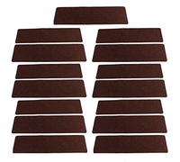 15 Uds peldaños de escalera 8x30 pulgadas fibra de poliéster antideslizante alta seguridad fácil instalación alfombra duradera de bajo ruido