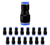 15 unidades de conectores neumáticos rectos de 8 mm a 12 mm, fijaciones rápidas Air Push to Connect, adaptadores de liberación rápida (PG8-12) (PG 12 mm-8 mm (15 unidades)