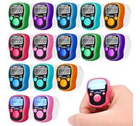 15 unidades de contadores de dedos Mini: contador digital LED con función de luz nocturna, contador de mano mecánico, mini contador de dedos con pantalla LCD para golf, contador de filas, deportes