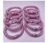15 unidades por paquete de coleteros elásticos con purpurina for mujer, bandas de goma for el pelo, accesorios for el cabello for niñas(Pink)