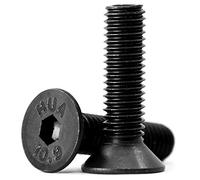 (15 unidades) tornillos de cabeza avellanada M8 x 60 mm con hexágono interior, 10,9 grados, acero al carbono, tornillo hexagonal, rosca completa, color negro