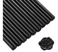 15 Varillas de Cera de Sellado de Pistola de Pegamento para Sello de Cera y Letra Vintage, Ideal para Invitaciones de Boda, Sobres de Tarjetas, Correos de Caracol (Negro)