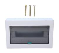 15 Way Open Mounted Distribution Protection Box, Circuit Breaker Box with DIN Rail, Frosted PC Cover and Stainless Steel Enclosure for Power Station Home Workshop