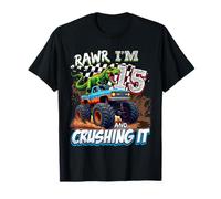 15 Year Old Boys 15th Birthday Monster Truck Dinosaur T-Rex Camiseta